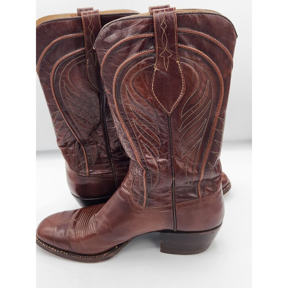 Vintage Dan Post Brown Cowboy Western Boots 6683 Mens Sz 9 D